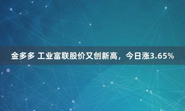 金多多 工业富联股价又创新高，今日涨3.65%