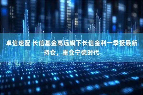 卓信速配 长信基金高远旗下长信金利一季报最新持仓，重仓宁德时代