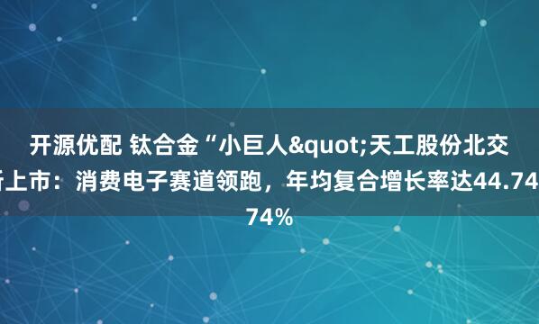 开源优配 钛合金“小巨人&quot;天工股份北交所上市：消费电子赛道领跑，年均复合增长率达44.74%
